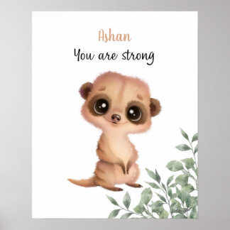 Whispering Meerkat Affirmations Customisable Poster