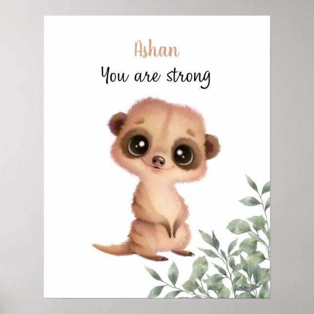 Whispering Meerkat Affirmations Customisable Poster (Front)