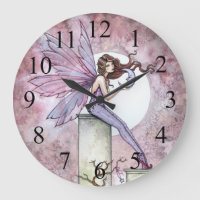 Whispering Moon Fairy Fantasy Art Clock