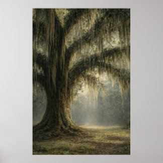 Whispering Oak | Moody Southern Landscape | Poster