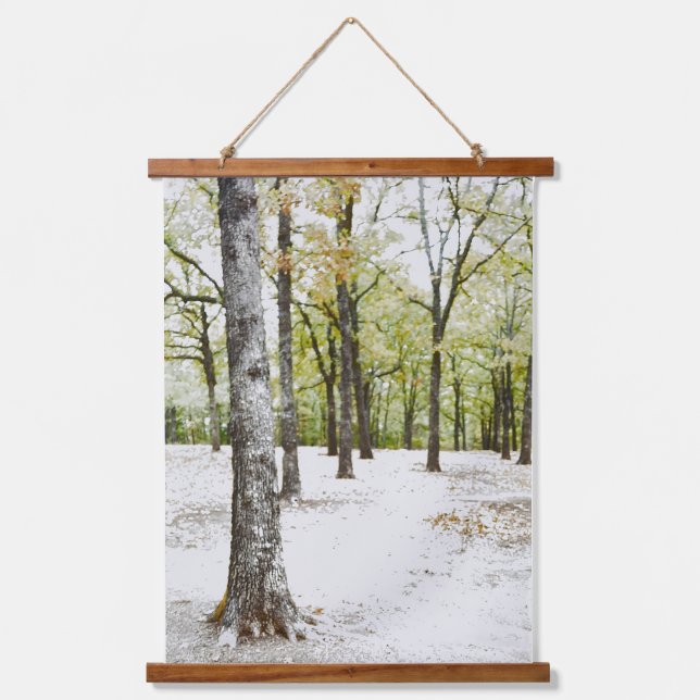 Whispering Oak Trees Nature Inspired Wall Tapestry (Front)