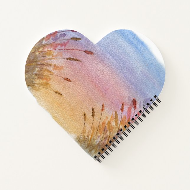 Whispering Reeds at Sunset - A Serene Watercolor M Notebook (Back)