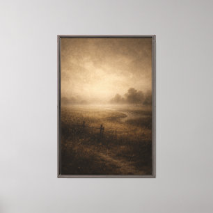 Whispering Sepia Meadow Canvas Print