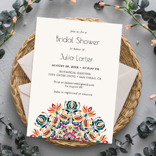 Whispering Spring Floral Mandala Bridal Shower Invitation