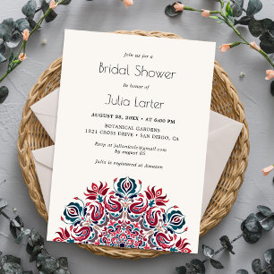 Whispering Spring Floral Mandala Bridal Shower Invitation