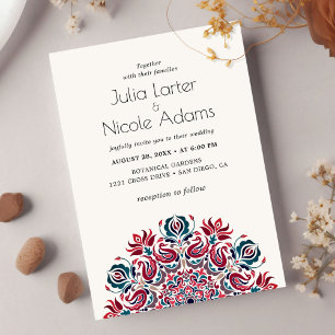 Whispering Spring Floral Mandala Wedding Invitation