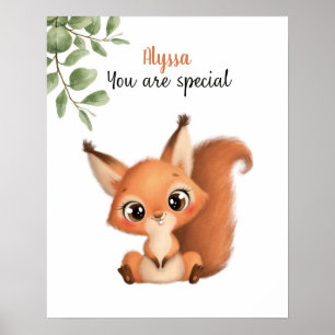 Whispering Squirrel Affirmations Customisable Poster