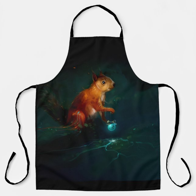 Whispering Squirrel All-Over Print Apron (Front)