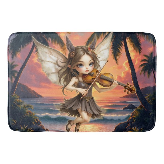Whispering Strings of the Sunset Fairy.  Bath Mat (Front)