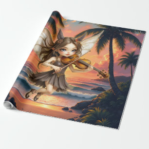 Whispering Strings of the Sunset Fairy.  Wrapping Paper
