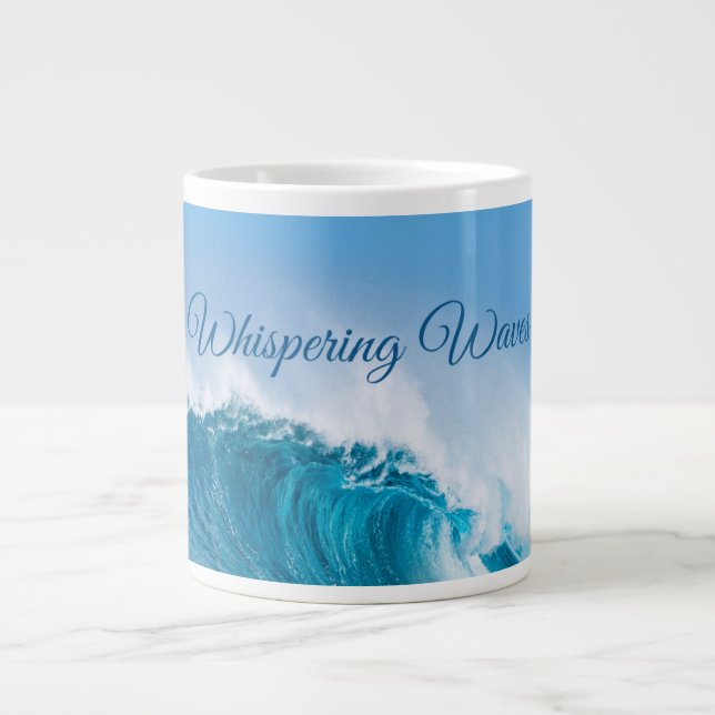 Whispering Waves: Ocean-Inspired ASMR  Large Coffee Mug (Front)