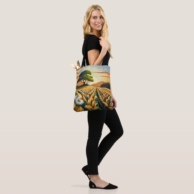 Whispering Wheat Tote Bag (On Model)