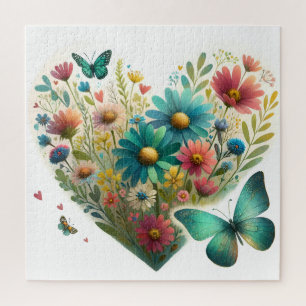 Whispering Wildflower Butterflies Botanical Jigsaw Puzzle