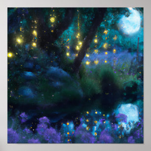 Whispering Wilds: Moonflower Radiance Poster