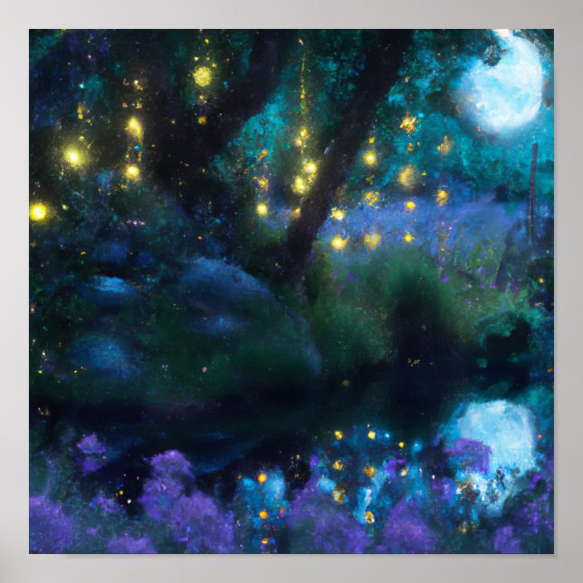 Whispering Wilds: Moonflower Radiance Poster (Front)
