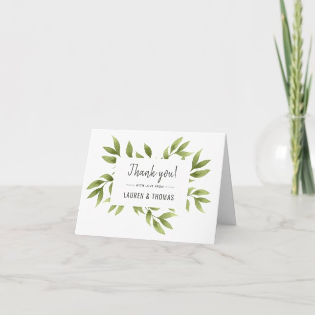 Whispering Willows Wedding Thank You Note Card (Front)