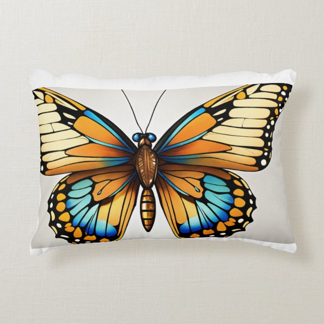 "Whispering Wings: Butterfly Bliss Pillow Cover" (Front)