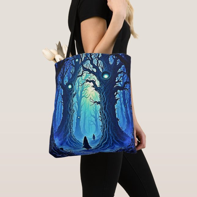 Whispering Woods Dark Fantasy Tote Bag (Close Up)