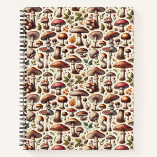 Whispering Woods: Seamless Mushroom Pattern Collec Notebook