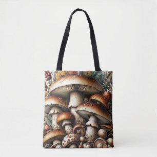 Whispering Woods: Seamless Mushroom Pattern Collec Tote Bag