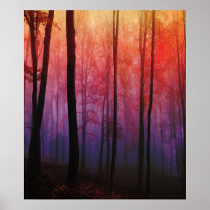 Whispering Woods, Trees Forest Landscape Art Poster