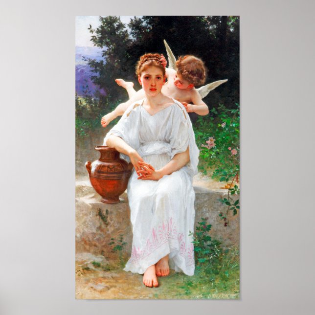 Whisperings of Love, Bouguereau Poster (Front)