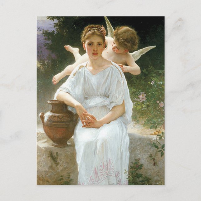 “Whisperings of Love” by Bouguereau Postcard (Front)