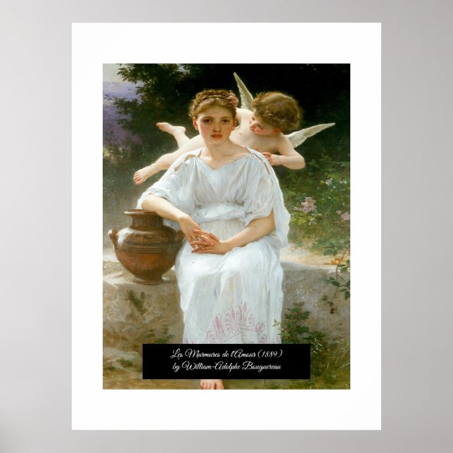 Whisperings of Love by Bouguereau Poster (Front)