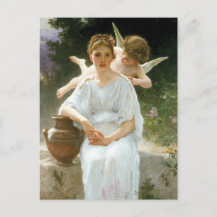 Whisperings of Love, First Reverie by Bouguereau Postcard