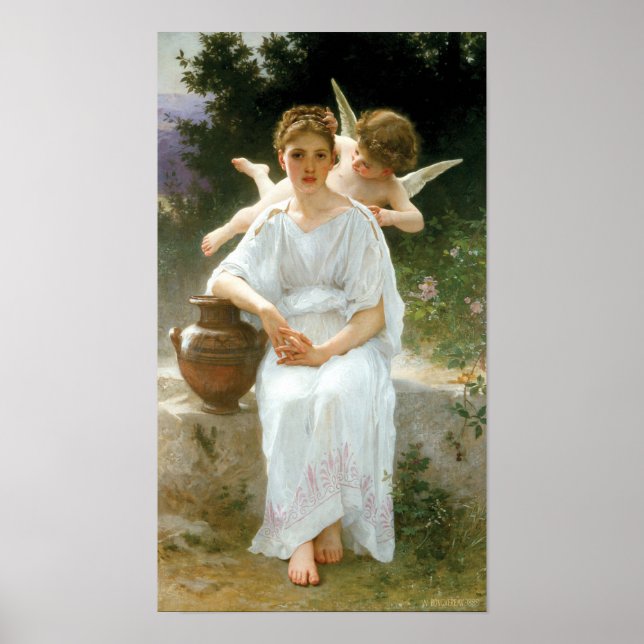 Whisperings of Love, First Reverie by Bouguereau Poster (Front)