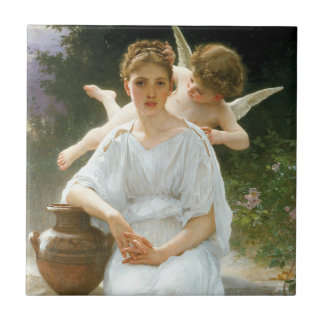 Whisperings of Love, First Reverie by Bouguereau Tile