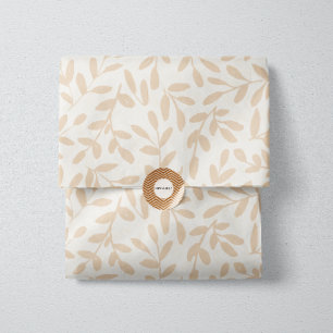 Whisperleaf-Subtle Botanical In Cream & Beige Tissue Paper