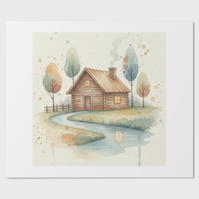 Whispers by the Autumn Lake Wrapping Paper (Flat)