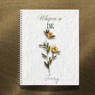 Whispers in Ink: Personalized Pressed Flower Notebook