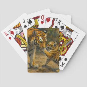 Whispers in the Wild – Tiger and Cub in Forest Playing Cards