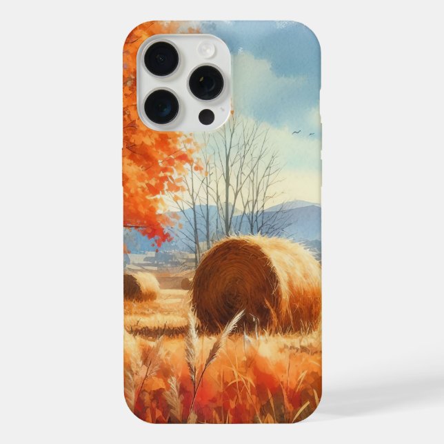 Whispers of Autumn: A Watercolor Serenade iPhone Case (Back)