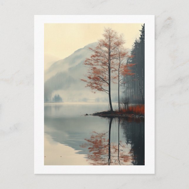 Whispers of Autumn Reflection Postcard (Front)