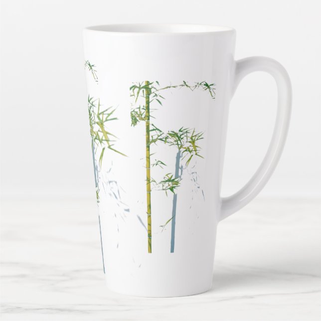 Whispers of Bamboo, Fractured Growth, Silent Stems Latte Mug (Right)