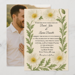 Whispers of Bloom Photo Wedding Invitation