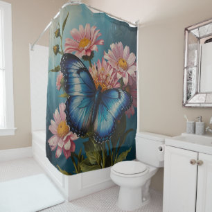 Whispers of Colour: Butterfly Bliss Bathroom Shower Curtain