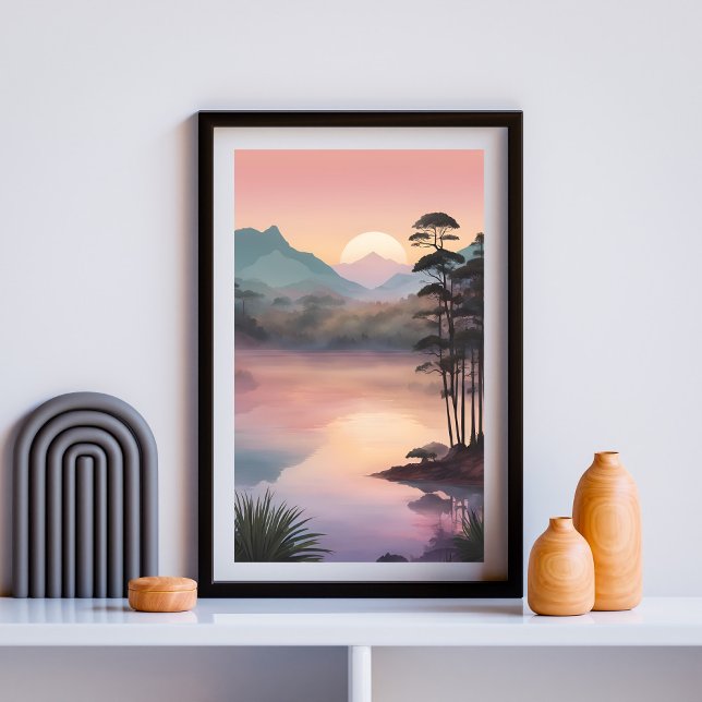 Whispers of Dawn – Serene Sunrise Over Forested  Poster (Creator Uploaded)