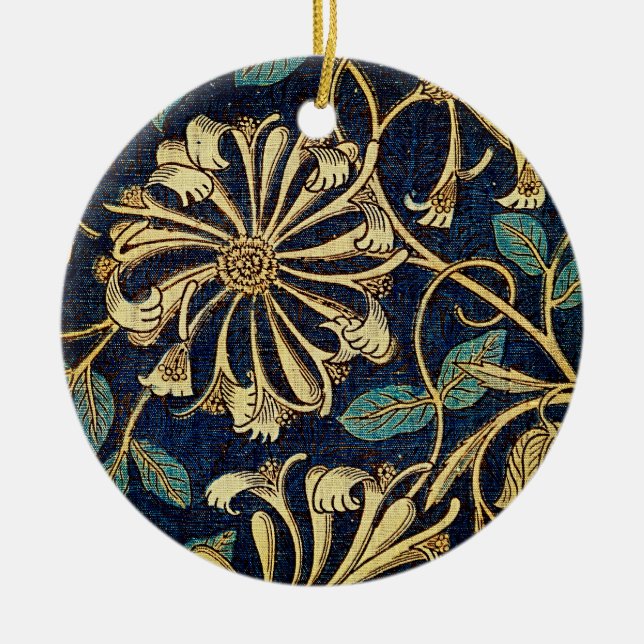 Whispers of Elegance: Honeysuckle Ceramic Tree Decoration (Front)