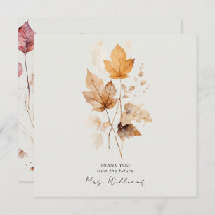 Whispers of Fall Bridal Shower Cream Thank You