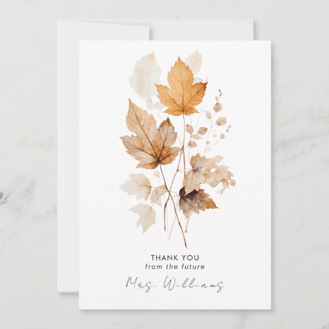 Whispers of Fall Bridal Shower Thank You (Front)