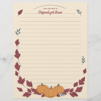 Whispers Of Fall Lined Letterhead