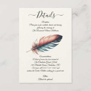 Whispers of Grace Feathered Elegance Minimalism Enclosure Card