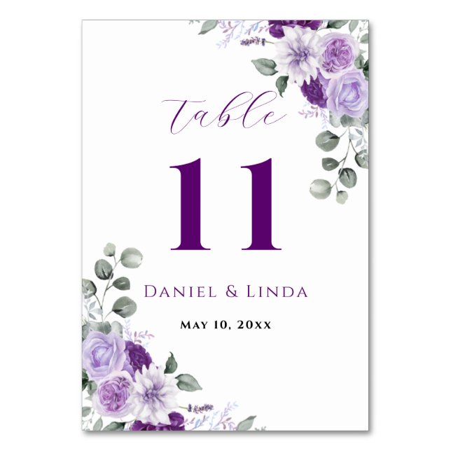 Whispers of Lavender: Elegance in Bloom Table Number (Front)