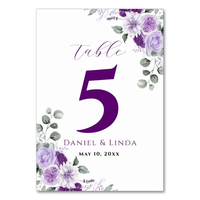 Whispers of Lavender: Elegance in Bloom Table Number (Front)