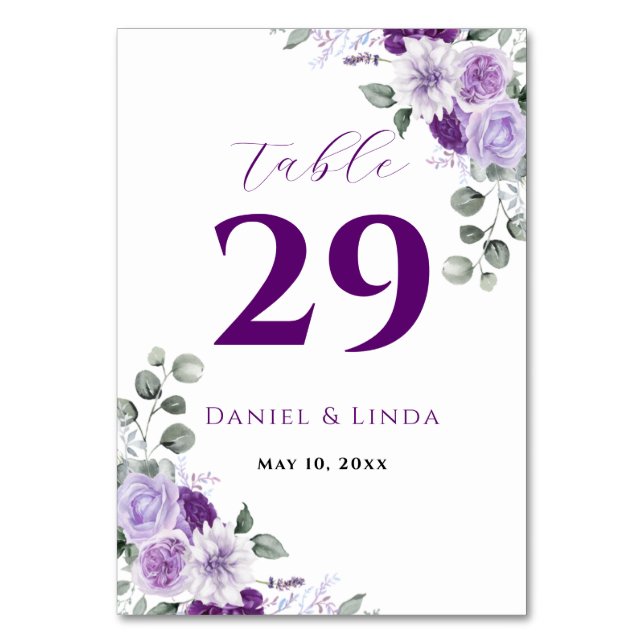 Whispers of Lavender: Elegance in Bloom Table Number (Front)