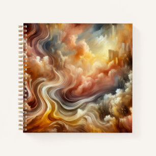 Whispers of Light Abstract Golden FlowInspiration Notebook